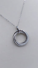 Load image into Gallery viewer, Triple Circle Necklace with Clear CZ Stones - Sterling Silver