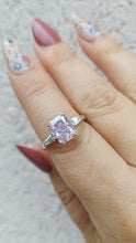 Load image into Gallery viewer, Pink with Clear CZ Ring - Sterling Silver