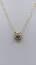 Load image into Gallery viewer, Yellow CZ with Halo Solitaire Necklace - Gold Plated Sterling Silver