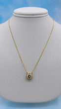 Load image into Gallery viewer, Yellow CZ with Halo Solitaire Necklace - Gold Plated Sterling Silver