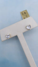 Load image into Gallery viewer, CZ Heart Studs - Gold Plated Sterling Silver