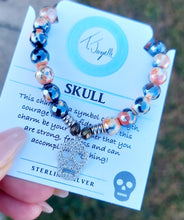 Load image into Gallery viewer, "Skull" CZ Silver Charm Bracelet - TJazelle