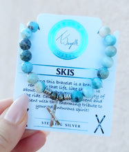 Load image into Gallery viewer, "Skis" Silver Charm Bracelet - TJazelle