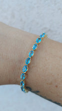 Load image into Gallery viewer, Blue Topaz Bracelet - 10K Yellow Gold estate