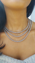 Load image into Gallery viewer, 5mm D-C Ice Barrel Chain - Rhodium Plated - Sterling Silver Rhodium Plated