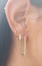 Load image into Gallery viewer, Oval Diamond Hoop Earrings - 18K Yellow Gold