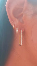 Load image into Gallery viewer, Oval Diamond Hoop Earrings - 18K Yellow Gold