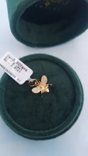 Load image into Gallery viewer, Diamond &amp; Ruby Bee Charm - 14K Yellow Gold