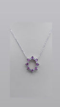 Load image into Gallery viewer, Pink Sapphire &amp; Diamond Necklace with attached chain - 14K White Gold