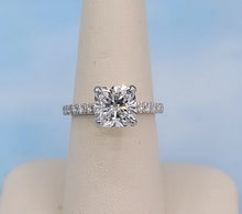 Load image into Gallery viewer, 2.52 Carat Cushion Cut Lab Diamond Engagement Ring - 14K White Gold