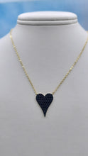 Load image into Gallery viewer, Black Pave Gold Plated Heart Necklace