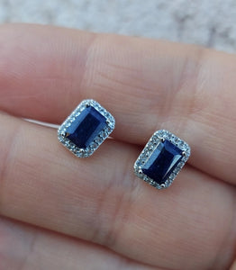 Blue Sapphire Glitz Stud Earrings - Samuel B