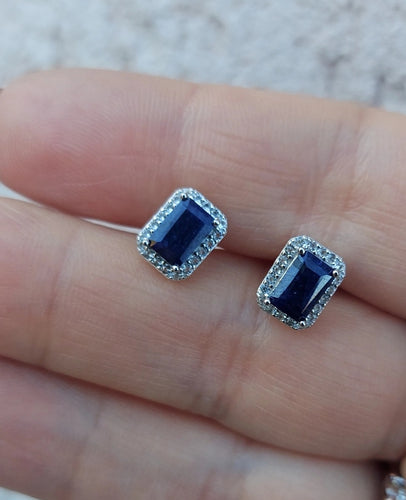 Blue Sapphire Glitz Stud Earrings - Samuel B