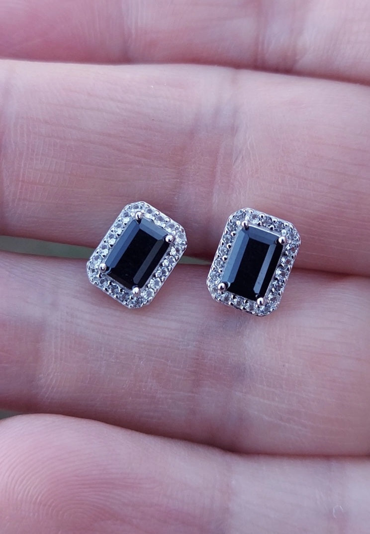 Black Spinel Glitz Stud Earrings - Samuel B