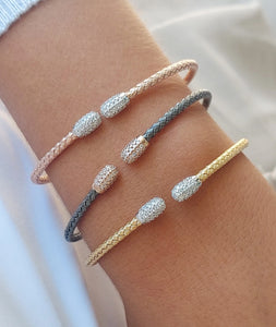 Meet Me In The Middle CZ Italian Cuff Bracelet