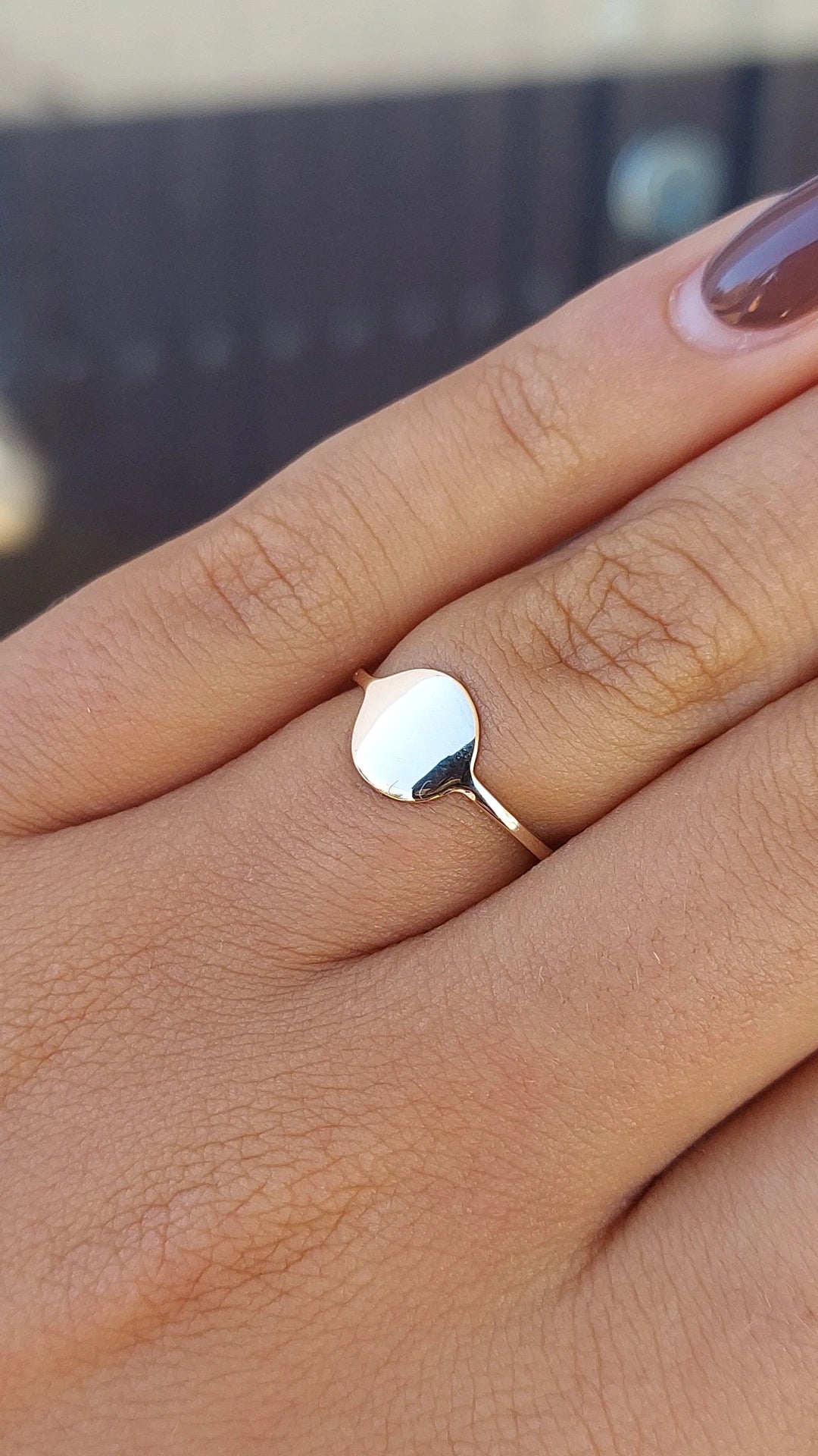 Round Disc Ring 14K Yellow Gold