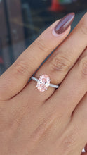 Load image into Gallery viewer, 2.09 Carat Oval Pink Lab Diamond Ring - 14K White Gold