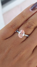 Load image into Gallery viewer, 2.09 Carat Oval Pink Lab Diamond Ring - 14K White Gold
