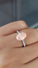 Load image into Gallery viewer, 2.09 Carat Oval Pink Lab Diamond Ring - 14K White Gold