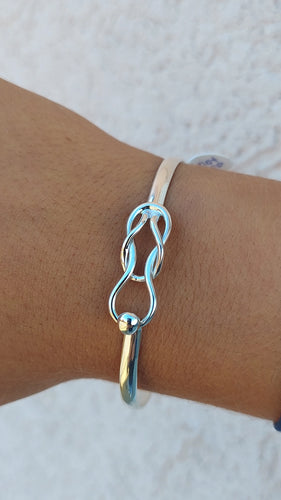 Knot & Loop Bangle Bracelet - Sterling Silver