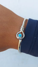Load image into Gallery viewer, Blue Topaz Bangle Bracelet - Sterling Silver