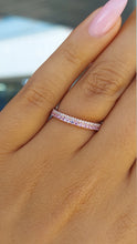 Load image into Gallery viewer, Pink Sapphire &amp; Diamond 2 Row Ring - 14K White Gold