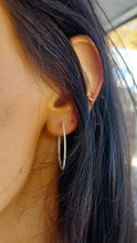 Load image into Gallery viewer, 30mm Diamond Hoop Earring - 14K White Gold