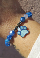Load image into Gallery viewer, Paw Print Larimar Charm Bracelet - TJazelle
