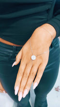 Load image into Gallery viewer, Hand Chain Bracelet with Pave CZ Disc (Ring to Wrist)