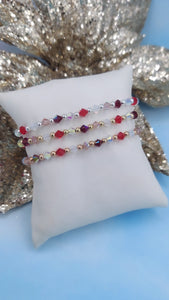 Red & Burgundy Swarovski Bracelet- Our Whole Heart Exclusive