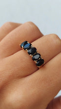 Load image into Gallery viewer, Five Stone Onyx Ring - 10K Yellow Gold - Estate Jewelry