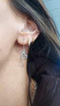 Load image into Gallery viewer, Open Heart Leverback Earrings - Sterling Silver