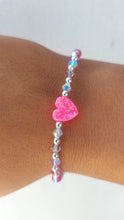 Load image into Gallery viewer, Bright Pink Opal Heart Valentine's Bracelet - Marie's Custom Our Whole Heart