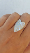 Load image into Gallery viewer, Pave Heart Ring - Gold Plated Sterling Silver