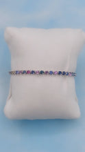 Load image into Gallery viewer, Multicolor Sapphire Tennis Bracelet - 14K White Gold