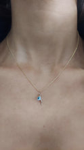 Load image into Gallery viewer, Tiny Italian Horn &amp; Evil Eye Necklace