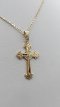 Load image into Gallery viewer, Gold Filigree Cross and Chain - 14K Yellow Gold