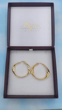 Load image into Gallery viewer, 1.25" Twisted Round Hoop Earrings - 14K Yellow Gold