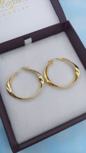 Load image into Gallery viewer, 1.25" Twisted Round Hoop Earrings - 14K Yellow Gold