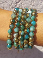 Load image into Gallery viewer, "Prosperity" Green &amp; Gold Stacker Bracelet - TJazelle Limited Edition