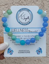 Load image into Gallery viewer, "Wellness" Multi Blue Jade Stacker - TJazelle