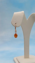Load image into Gallery viewer, Fire Opal and Diamond Leverback Earrings - 14K Rose Gold