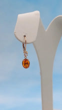 Load image into Gallery viewer, Fire Opal and Diamond Leverback Earrings - 14K Rose Gold