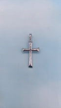 Load image into Gallery viewer, Solid Round Flair Cross Pendant with Bale - Sterling Silver
