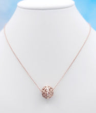 Load image into Gallery viewer, 20" 14K Rose Gold Chain with Rose Gold Diamond Cut Bead Pendant