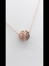 Load image into Gallery viewer, 20" 14K Rose Gold Chain with Rose Gold Diamond Cut Bead Pendant