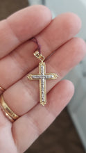 Load image into Gallery viewer, Gold Two Tone Cross Pendant - 14K Yellow Gold - Estate