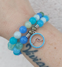 Load image into Gallery viewer, "Wellness" Multi Blue Jade Stacker - TJazelle