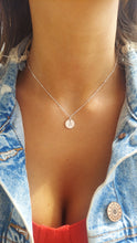 Load image into Gallery viewer, Lotus Mini Disc Letter Tag Pendant (Silver)