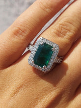 Load image into Gallery viewer, 3.3 Carat Emerald &amp; Diamond Ring - 14k White Gold